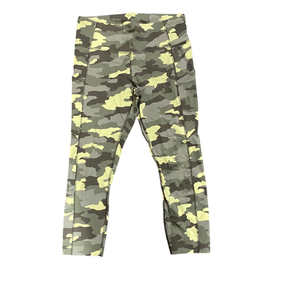 Lululemon Womens Sz 10 Fast Free High Rise Cropped 23" Tight Legging Pants Camo